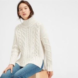 Everlane wool cashmere cable knit turtle neck